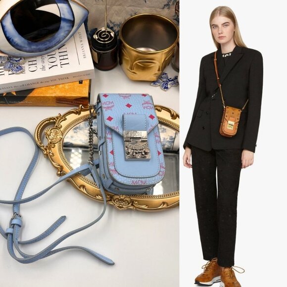 MCM Handbags - 🆕 MCM 🧿 BNWOT X-Mini Patricia Visetos Crossbody - Blue Bell - AUTHENTICATED